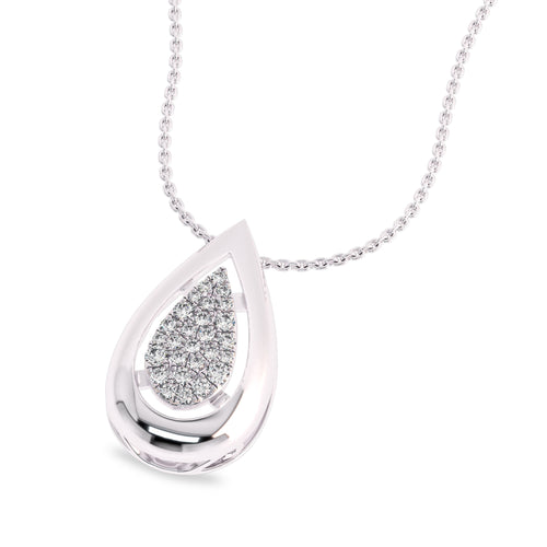 3/4 Ct. Lab Created Round Diamond Studded Designer Cluster Teardrop Pendant