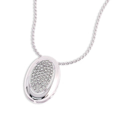 3/4 CT. Lab Created Round Diamond Studded Cluster Oval Pendant