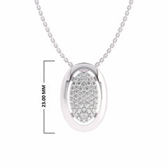 3/4 CT. Lab Created Round Diamond Studded Cluster Oval Pendant