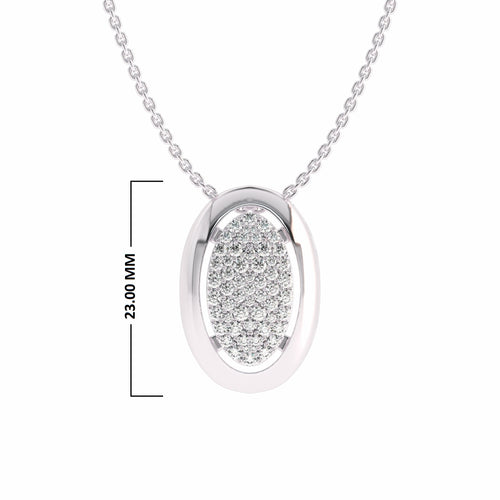 3/4 CT. Lab Created Round Diamond Studded Cluster Oval Pendant