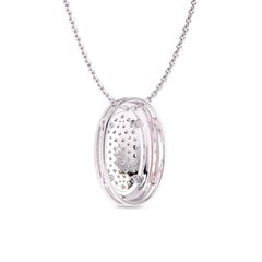 3/4 CT. Lab Created Round Diamond Studded Cluster Oval Pendant