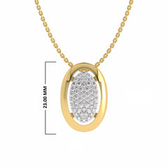 3/4 CT. Lab Created Round Diamond Studded Cluster Oval Pendant