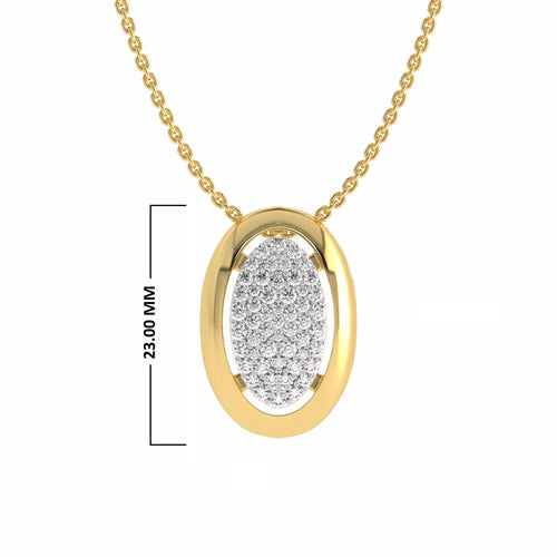 3/4 CT. Lab Created Round Diamond Studded Cluster Oval Pendant