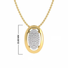 3/4 CT. Lab Created Round Diamond Studded Cluster Oval Pendant