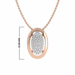 3/4 CT. Lab Created Round Diamond Studded Cluster Oval Pendant