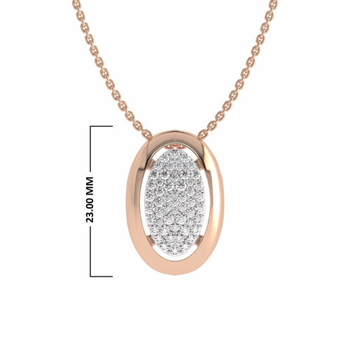 3/4 CT. Lab Created Round Diamond Studded Cluster Oval Pendant
