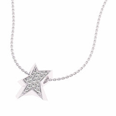 1/4 CT. Lab Created Round Diamond Studded Cluster Shining Star Designer Pendant
