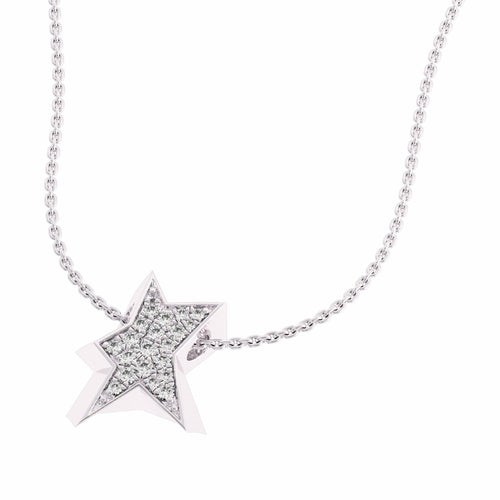 1/4 CT. Lab Created Round Diamond Studded Cluster Shining Star Designer Pendant