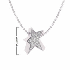 1/4 CT. Lab Created Round Diamond Studded Cluster Shining Star Designer Pendant