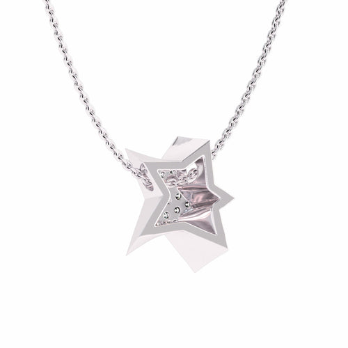 1/4 CT. Lab Created Round Diamond Studded Cluster Shining Star Designer Pendant