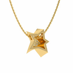 1/4 CT. Lab Created Round Diamond Studded Cluster Shining Star Designer Pendant