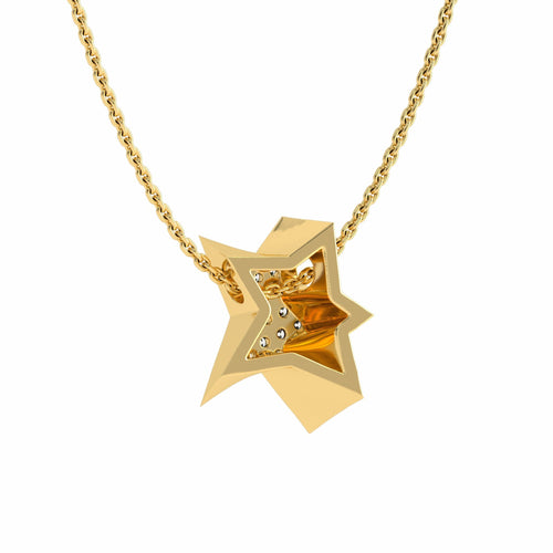 1/4 CT. Lab Created Round Diamond Studded Cluster Shining Star Designer Pendant