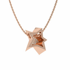 1/4 CT. Lab Created Round Diamond Studded Cluster Shining Star Designer Pendant
