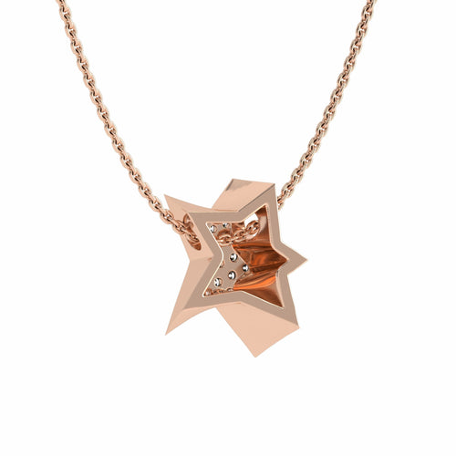 1/4 CT. Lab Created Round Diamond Studded Cluster Shining Star Designer Pendant