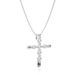 1/2 CT. Embellished Gold Cross Lab Created Diamond Pendant