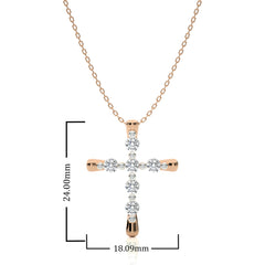 1/2 CT. Embellished Gold Cross Lab Created Diamond Pendant