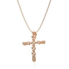 1/2 CT. Embellished Gold Cross Lab Created Diamond Pendant