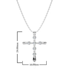 1/2 CT. Embellished Gold Cross Lab Created Diamond Pendant
