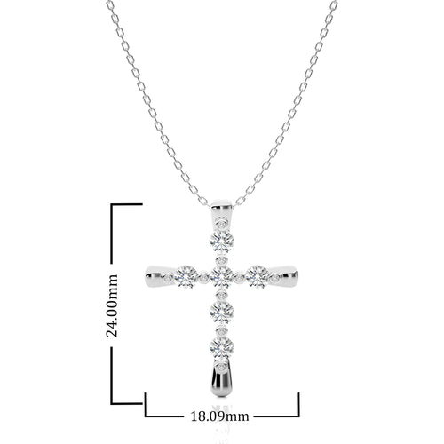 1/2 CT. Embellished Gold Cross Lab Created Diamond Pendant