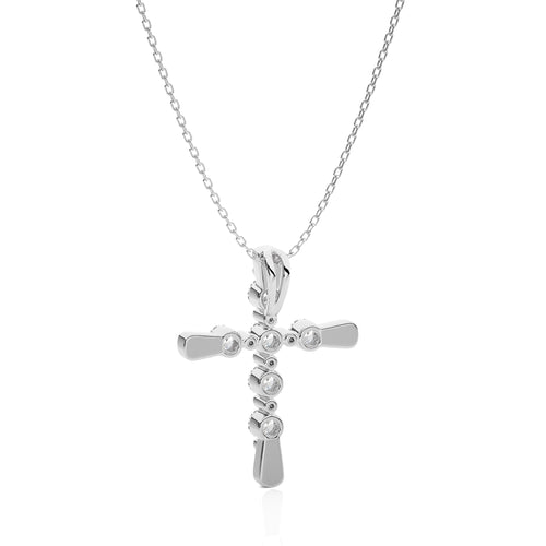 1/2 CT. Embellished Gold Cross Lab Created Diamond Pendant