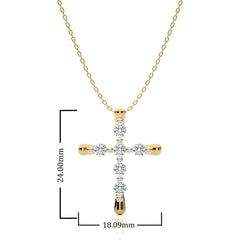 1/2 CT. Embellished Gold Cross Lab Created Diamond Pendant