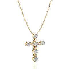 1/4 CT. Cluster Round Lab Created Diamond Cross Pendant