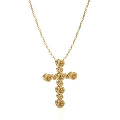 1/4 CT. Cluster Round Lab Created Diamond Cross Pendant