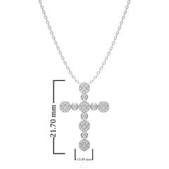 1/4 CT. Cluster Round Natural Diamond Cross Pendant