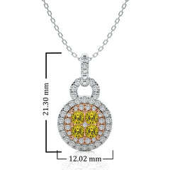 1 CT. Fancy Yellow Cushion Diamond Pendant