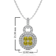 1 CT. Fancy Yellow Cushion Diamond Pendant
