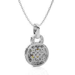 1 CT. Fancy Yellow Cushion Diamond Pendant