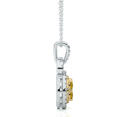 1 CT. Fancy Yellow Cushion Diamond Pendant