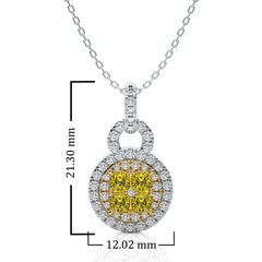 1 CT. Fancy Yellow Cushion Diamond Pendant