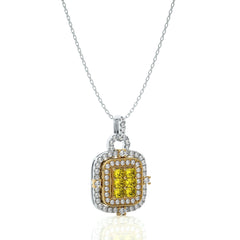 1 1/4 CT. Fancy Yellow Radiant Diamond  Fashion Pendant