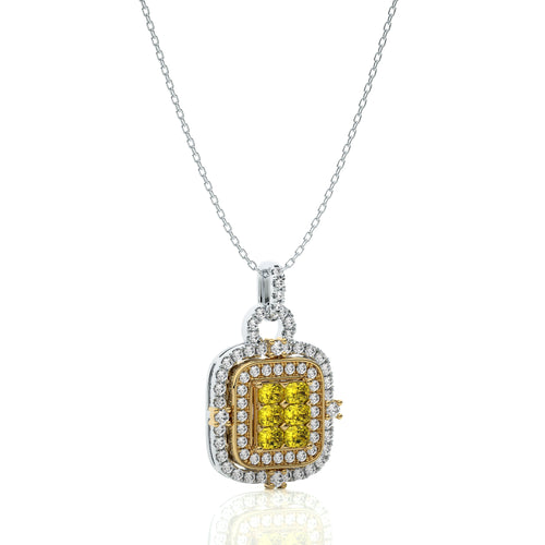 1 1/4 CT. Fancy Yellow Radiant Diamond  Fashion Pendant