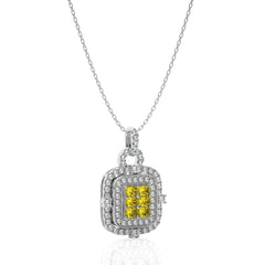 1 1/4 CT. Fancy Yellow Radiant Diamond  Fashion Pendant