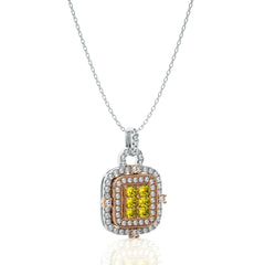 1 1/4 CT. Fancy Yellow Radiant Diamond  Fashion Pendant