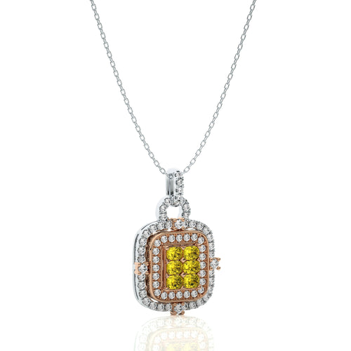 1 1/4 CT. Fancy Yellow Radiant Diamond  Fashion Pendant