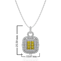 1 1/4 CT. Fancy Yellow Radiant Diamond  Fashion Pendant
