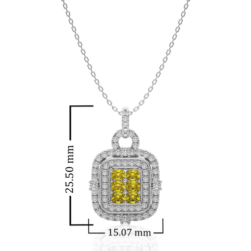 1 1/4 CT. Fancy Yellow Radiant Diamond  Fashion Pendant