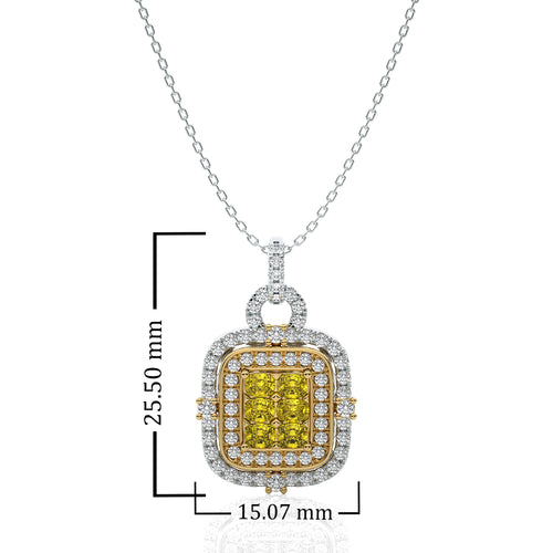1 1/4 CT. Fancy Yellow Radiant Diamond  Fashion Pendant