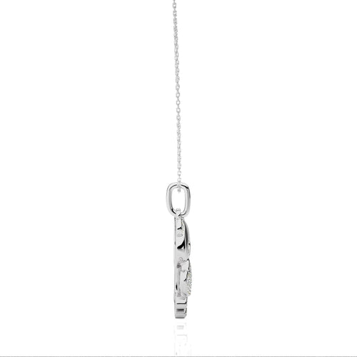 1/8 CT. Charming Cute Bear cub cartoon Lab Created Diamond Pendant/Necklace