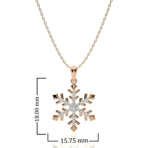 1/6 CT. Sparkling Snowflake Round Natural Diamond Pendant