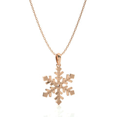 1/6 CT. Sparkling Snowflake Round Natural Diamond Pendant