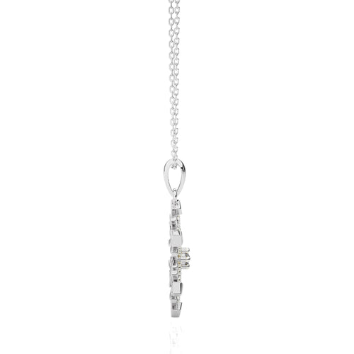 1/6 CT. Sparkling Snowflake Round Natural Diamond Pendant