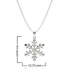 1/6 CT. Sparkling Snowflake Round Natural Diamond Pendant