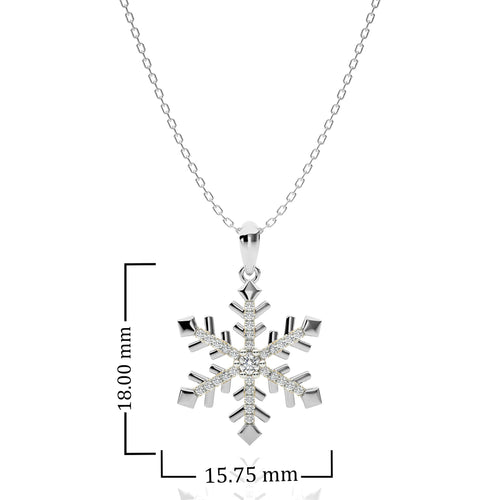 1/6 CT. Sparkling Snowflake Round Natural Diamond Pendant