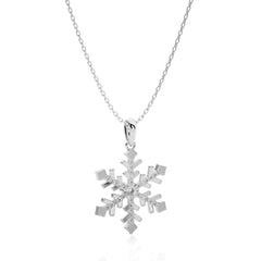 1/6 CT. Sparkling Snowflake Round Lab Created Diamond Pendant