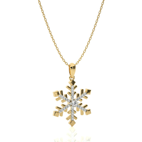 1/6 CT. Sparkling Snowflake Round Natural Diamond Pendant