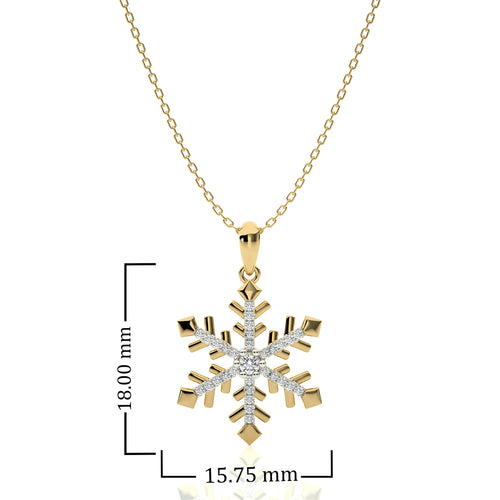 1/6 CT. Sparkling Snowflake Round Lab Created Diamond Pendant